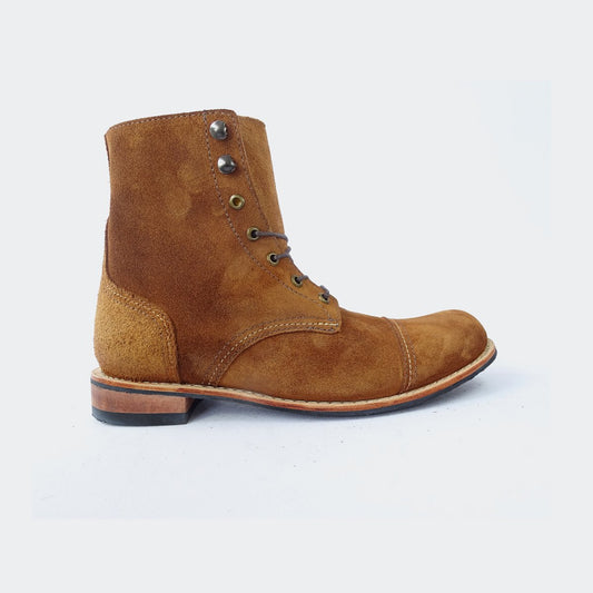 botines de caballero de cuero virado cafe calzado anndy C&A Boots